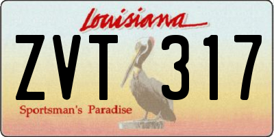 LA license plate ZVT317