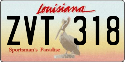 LA license plate ZVT318