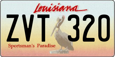 LA license plate ZVT320