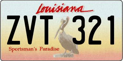 LA license plate ZVT321