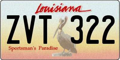 LA license plate ZVT322