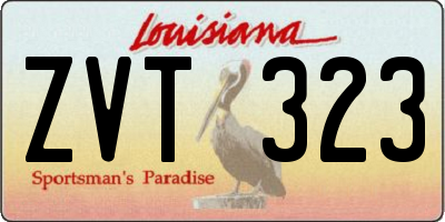 LA license plate ZVT323
