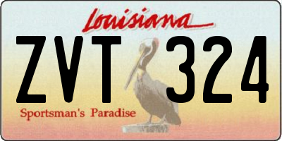 LA license plate ZVT324