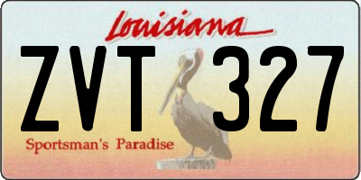 LA license plate ZVT327