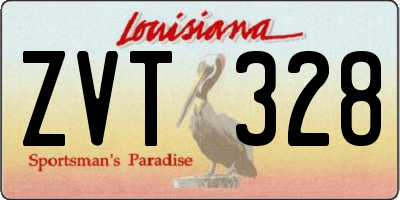 LA license plate ZVT328