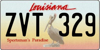 LA license plate ZVT329