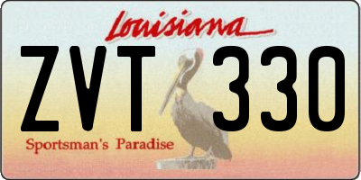 LA license plate ZVT330