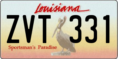 LA license plate ZVT331