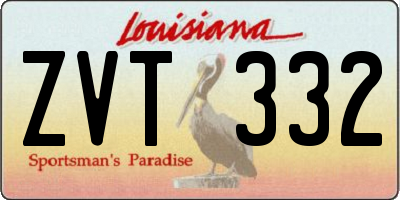 LA license plate ZVT332