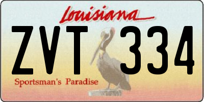 LA license plate ZVT334