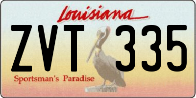 LA license plate ZVT335