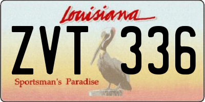 LA license plate ZVT336