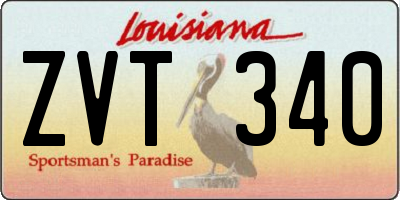 LA license plate ZVT340
