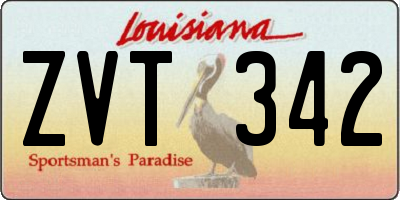 LA license plate ZVT342