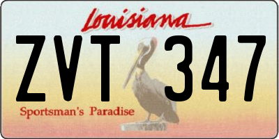 LA license plate ZVT347