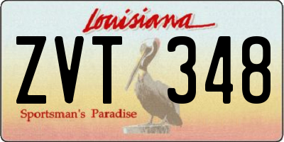 LA license plate ZVT348