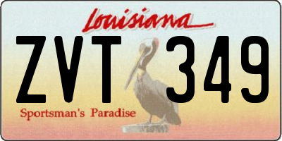 LA license plate ZVT349