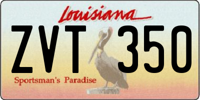 LA license plate ZVT350
