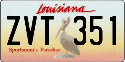 LA license plate ZVT351