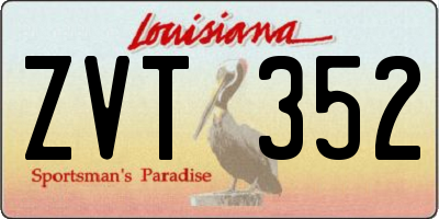 LA license plate ZVT352