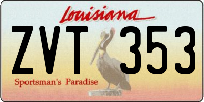 LA license plate ZVT353