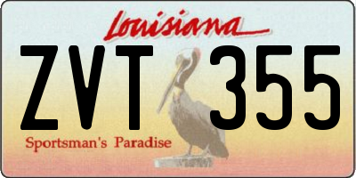 LA license plate ZVT355