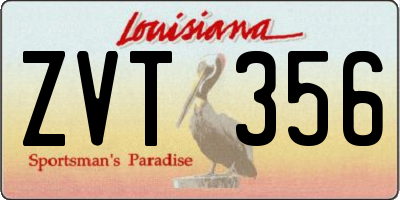 LA license plate ZVT356