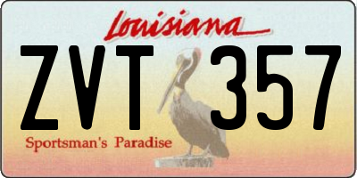 LA license plate ZVT357
