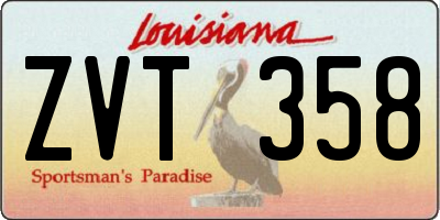 LA license plate ZVT358