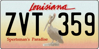 LA license plate ZVT359