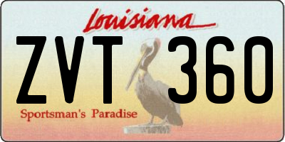 LA license plate ZVT360
