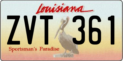 LA license plate ZVT361