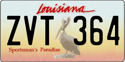 LA license plate ZVT364