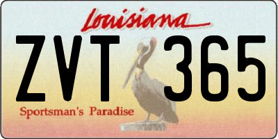 LA license plate ZVT365