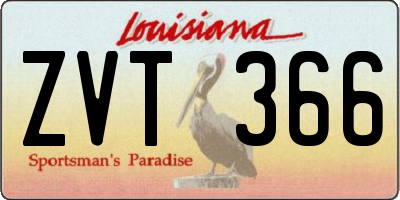 LA license plate ZVT366