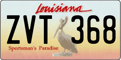 LA license plate ZVT368