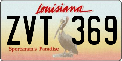 LA license plate ZVT369