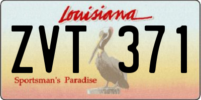 LA license plate ZVT371