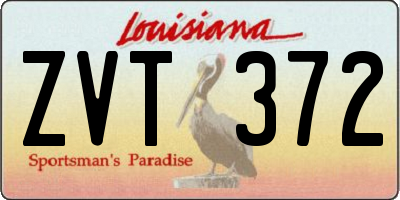 LA license plate ZVT372