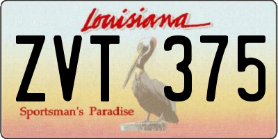 LA license plate ZVT375