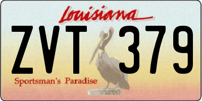 LA license plate ZVT379