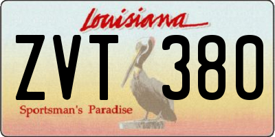 LA license plate ZVT380