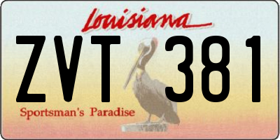 LA license plate ZVT381