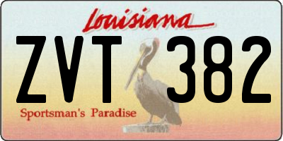 LA license plate ZVT382