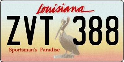 LA license plate ZVT388