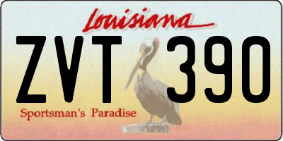 LA license plate ZVT390