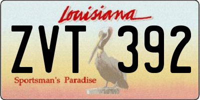 LA license plate ZVT392