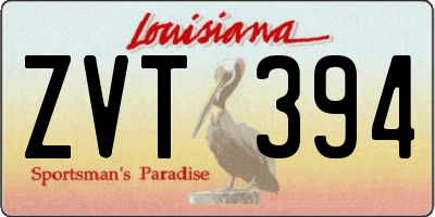 LA license plate ZVT394