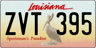 LA license plate ZVT395