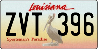 LA license plate ZVT396